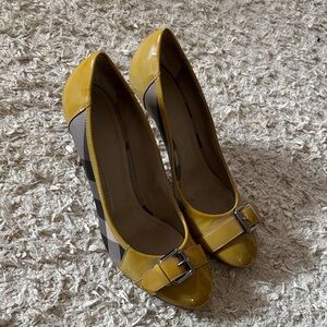 Burberry Yellow Patent Leather Heels